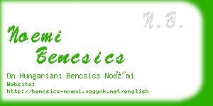 noemi bencsics business card